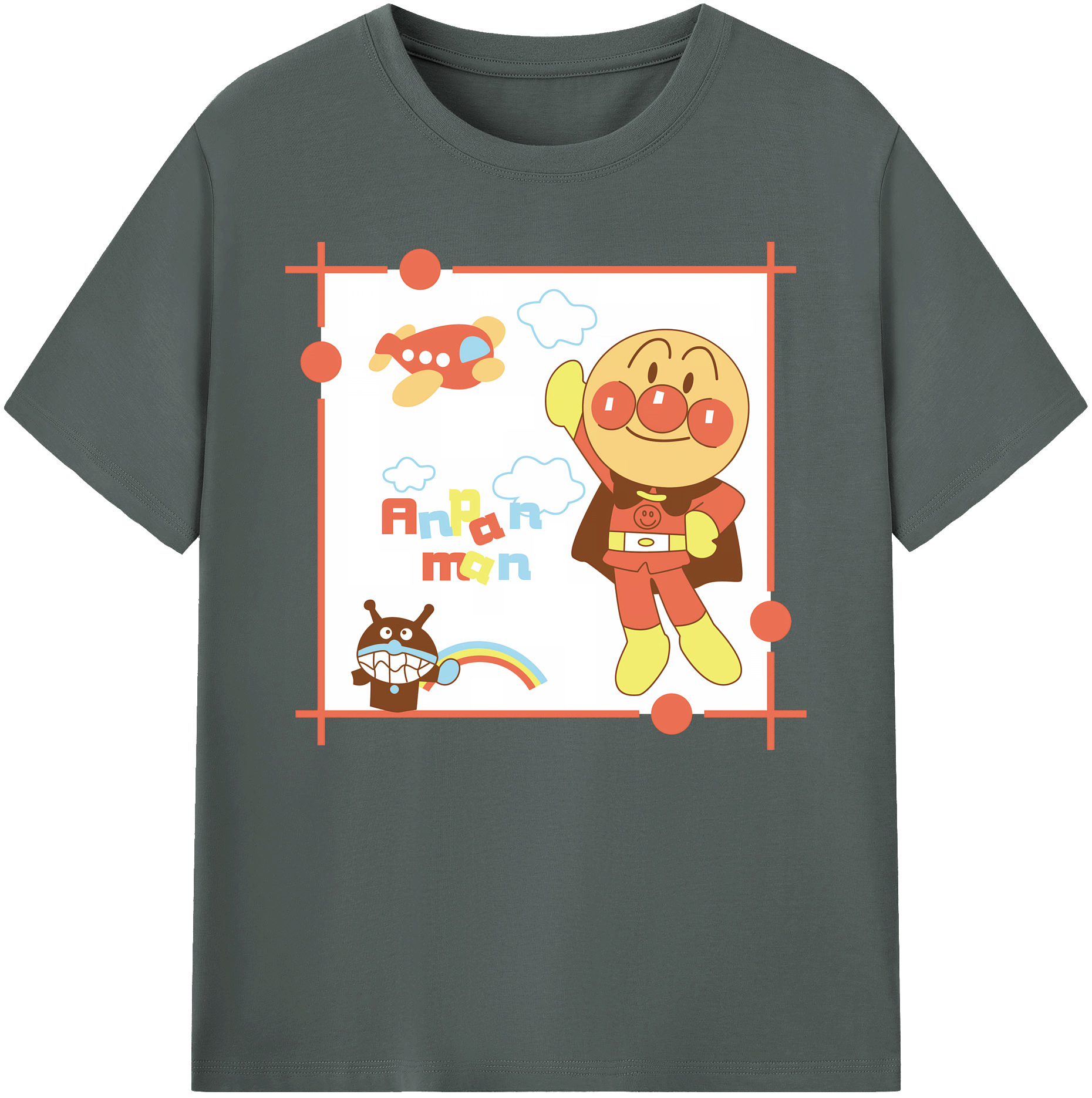（画像用） アンパンマン Anpanman 綿100％ メンズ半袖Tシャツ｜肌触りやわらか＆通気性